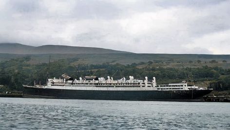 The scrapping of RMS Aquitania - 1950 Faslane, Scotland Rms Aquitania, Cunard Line, Cruise Ship, Liverpool, Passenger, Scotland, Sailing, Ships, Natural Landmarks