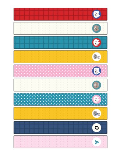 Personalize your child's pencils with this printable animal label template set by Lia Griffith. Design features bright, colorful background patterns and woodland creatures. Customize with their initial and attach to pencils, pens, and markers. Pencil Labels Printables Free, School Labels Printables, Pencil Labels, Labels Printables Free Templates, Daily Planner Printables Free, Supply Labels, Free Download Photoshop, School Labels, Personalized Pencils