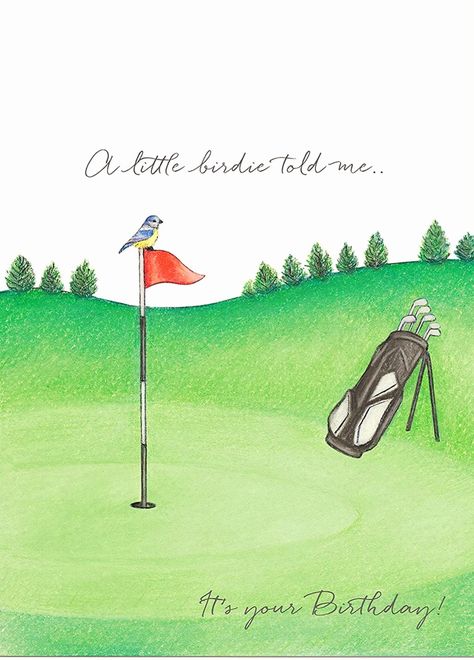 Happy Birthday Brother Messages, Happy Birthday Golf, Birthday Brother In Law, Golf Birthday Cards, Golf Birthday Party, Uncle Birthday, Birthday Card Sayings, Cool Birthday Cards, Watercolor Birthday Cards