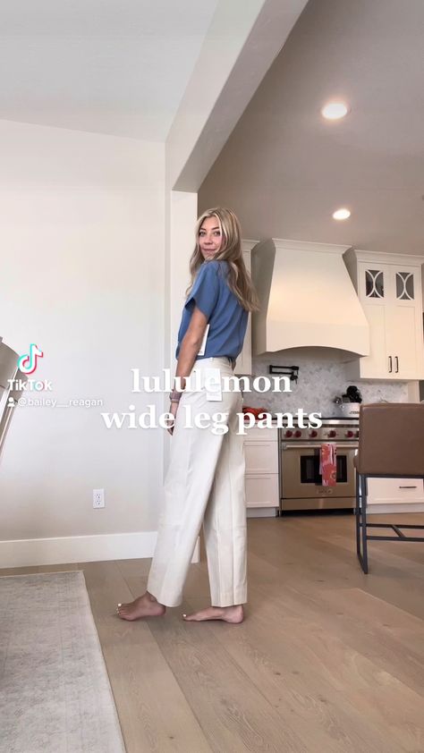 Lulu Lemon Wide Leg Pants Outfit, Lululemon Trouser Outfit, Lululemon Align Wide Leg Outfit, Lululemon Wide Leg Pants, Lululemon Office Outfit, Lulu Pants Outfit, Lululemon Cargo Pants Outfit, Lululemon Wide Leg Pants Outfit, Lululemon Softstreme Pants Outfit