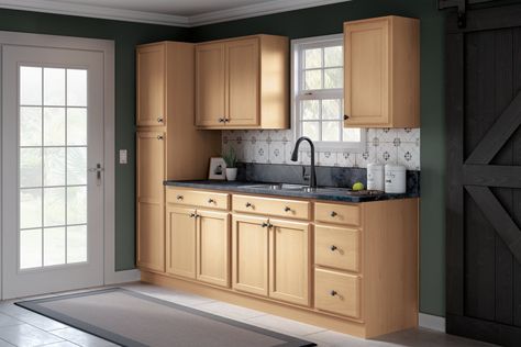 Project Source Cabinets, Oak Pantry, Flat Panel Cabinet, Unfinished Cabinets, Stock Kitchen Cabinets, Corner Base Cabinet, Flat Panel Doors, Stock Cabinets, Oak Kitchen Cabinets