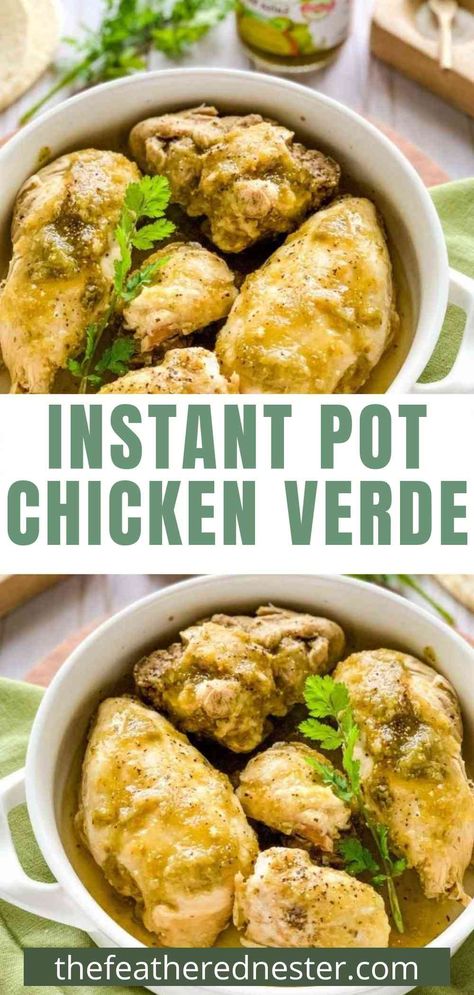 Salsa Verde Chicken Instant Pot, Pressure Cooker Salsa, Instant Pot Salsa Verde Chicken, Pressure Cooker Chicken Thighs, Chicken Salsa Verde, Salsa Verde Chicken Recipe, Chicken Chile Verde, Instant Pot Salsa, Chicken Verde