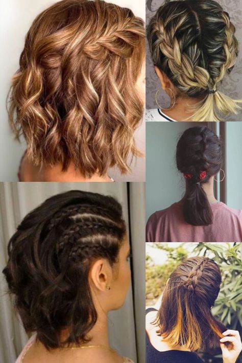 hairstyle for short hair Festival Hair Braids, Braided Hairstyles For Short Hair, Ballroom Hair, Cute Braided Hairstyles, Mohawk Hairstyles, Long Hair Color, Short Braids, Mom Hairstyles, Braided Hairstyles Updo