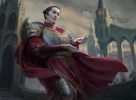 MtG - Epicure of Blood, Anna Steinbauer on ArtStation at https://www.artstation.com/artwork/aR16wk Mtg Vampire, Plate Armor, Mtg Art, Roleplay Characters, Blood Art, Vampire Art, Arte Fantasy, Wizards Of The Coast, Magic Art