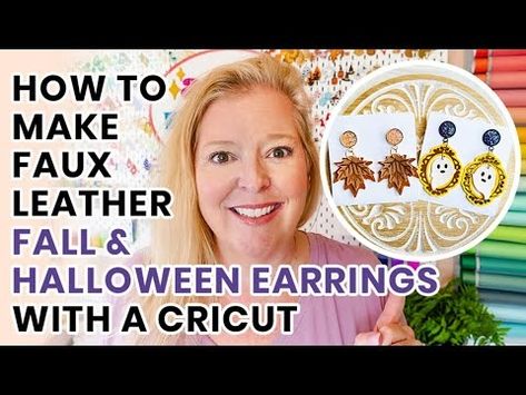 (4201) How to Make Faux Leather Fall & Halloween Earrings with a Cricut - YouTube Faux Leather Earrings, Halloween Earrings, Fall Fun, Cricut Explore, Leather Earrings, Fall Halloween, Cricut Projects, Faux Leather, Cricut