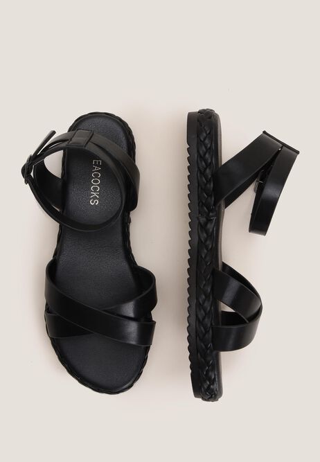 Womens Black Cross-Over Plaited Sandals Black Cross, Plaits, New Season, Crossover, Open Toe, Womens Sandals, Personal Style, Perfect Fit, Free Delivery