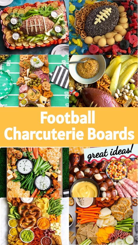 Looking to elevate your game day spread? Check out these delicious and creative football-themed charcuterie boards perfect for serving up during football season. Whether you're hosting a tailgate or watching the game at home, these charcuterie boards are sure to score big with your guests. From savory meats and cheeses to fresh fruits and nuts, there's something for everyone to enjoy while cheering on your favorite team. Impress your fellow fans with these tasty charcuterie board ideas designed Football Snack Board Ideas, Charcuterie Board Ideas For Football, Charcuterie Football Board Ideas, Super Bowl Party Charcuterie Board, Aesthetic Superbowl Party, Football Food Charcuterie Board, Charcuterie Board Game Day, Game Night Charcuterie Board Ideas, Super Bowl 2025