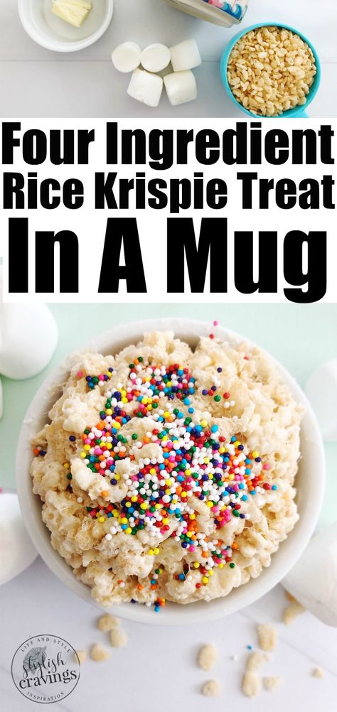 Mug Rice Krispie Treats, Single Serve Rice Krispie Treat, Dessert In A Mug, Easy Rice, Single Serve Desserts, Single Serving Recipes, Rice Krispy, Mug Recipes, In A Mug