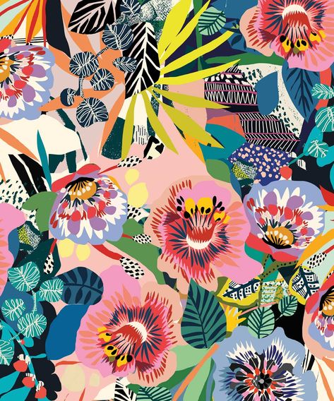 Kitty McCall • Bold & Colorful Botanical Wallpapers • Milton & King Boutique Wallpaper, Modern Floral Wallpaper, Afrique Art, Feature Wallpaper, Large Scale Floral, Bold Wallpaper, Tropical Wallpaper, Modern Floral, Summer Garden