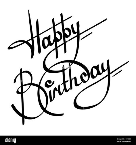 Happy Birthday Sister Calligraphy, Happy Birthday Symbols, Happy Birthday Caligraphie Easy, King Calligraphy, Happy Birthday Writing Style, Cake Calligraphy, Calligraphy Happy Birthday, Ornate Lettering, Calligraphy Easy