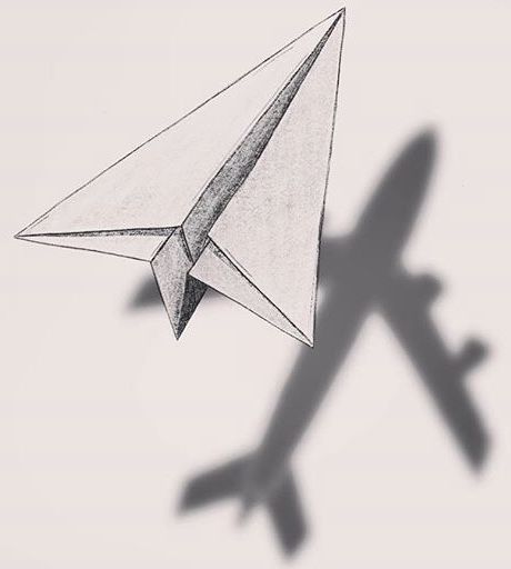 Paper Plane Drawing, Drawing Of Paper Airplane, Aeroplane Drawing Aesthetic, Pilot Drawing, Paper Airplane Sketch, Paper Airplane Shadow Tattoo, Plane Sketch Simple, Tiny Airplane Drawing, Marauders Map Tattoo