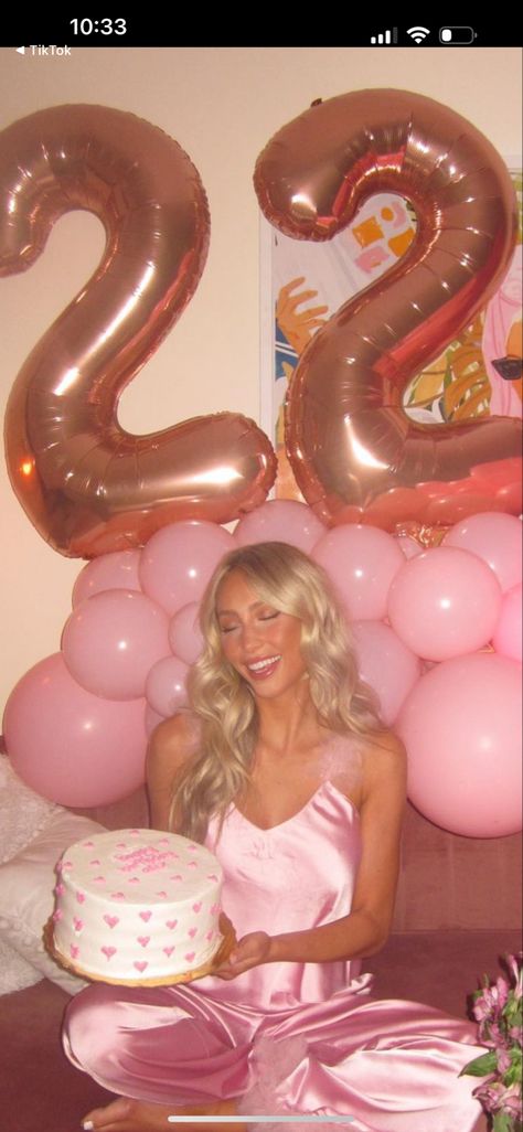 22nd Party Ideas, Pink 23 Birthday, 21st Birthday Slumber Party Ideas, Duo Birthday Party Ideas, Classy 21st Birthday Photoshoot, Pink Slumber Party Aesthetic, 21 Sign Night, 21st Birthday Photoshoot Poses, 22nd Birthday Outfit