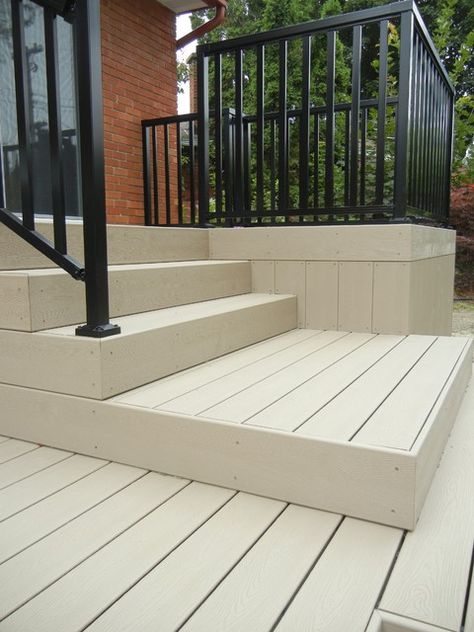 Trex Rope Swing Deck - Deck - Ottawa - by Fence Masters | Houzz Trex Steps, Composite Deck, Deck Stairs, Trex Deck, Front Steps, Deck Ideas, Composite Decking, Patio Ideas, Patio Deck