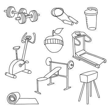 Gym Equipment Drawing, Fitness Drawing, Barbie Hands, Sport Quotes Motivational, Drawing Exercises, Exercise Equipment, Hand Sketch, Drawing Easy, Easy Drawing