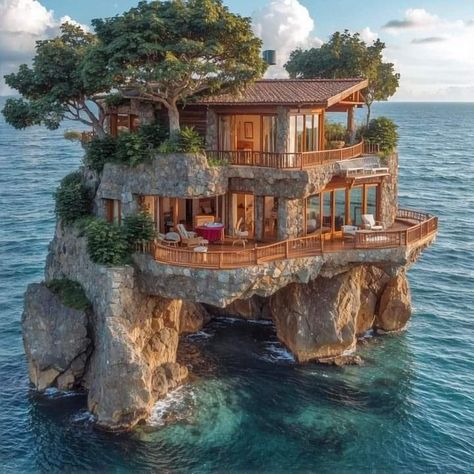 A House, The Ocean, Trees