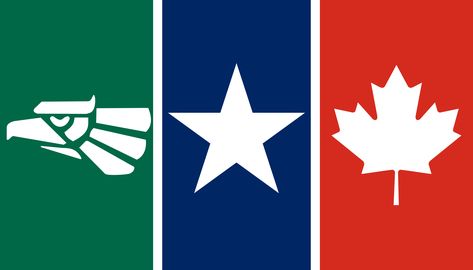 A flag for NAFTA (North American Free Trade Agreement) Earth Flag, Flag Ideas, Hungary Flag, Military Photography, Unique Flags, Free Trade, All Flags, United States Flag, Motion Backgrounds