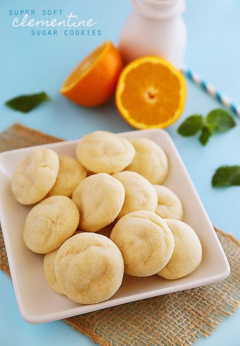 Super Soft Clementine Sugar Cookies Clementine Recipes, Granola Parfait, Lemon Sugar Cookies, Lemon Poppyseed Muffins, Chewy Sugar Cookies, Soft Cookie, Cookies Ingredients, Dessert Bars, Christmas Baking