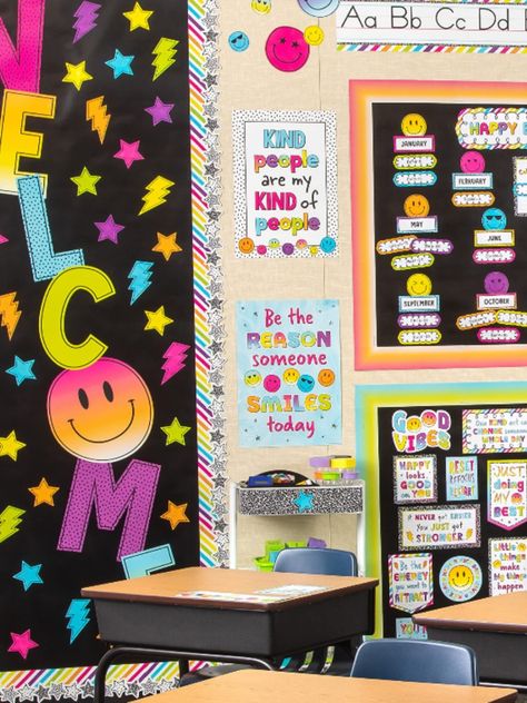 Classroom Colorful Theme, Bright 4ever Classroom, Glow Classroom Theme, Lisa Frank Classroom Theme, Bright Classroom Themes, Colors Classroom Theme, 90s Classroom, Colorful Classroom Theme, Neon Classroom Decor