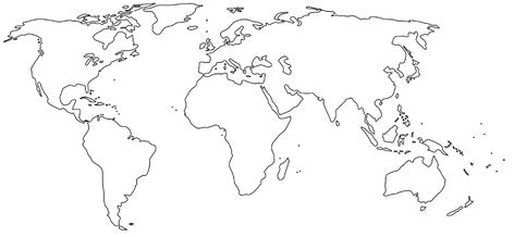 Simplified blank world map without Antartica (no borders) - Maps of the world - Wikimedia Commons Free Printable World Map, Blank World Map, World Map Outline, Map Images, Continents And Countries, World Map Wallpaper, Map Outline, Map Wallpaper, World Geography