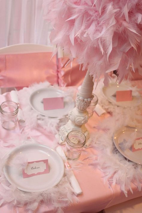 Ballerina Birthday Parties, Ballerina Party, Ballerina Birthday, Paris Party, Pink Ballerina, Pink Feathers, Wedding Receptions, Pink Parties, Princess Birthday