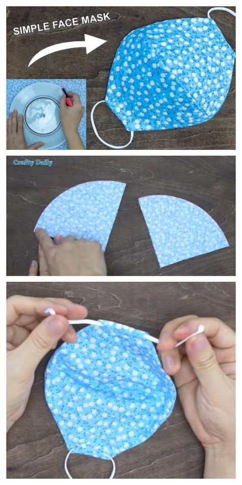 Simple Face Mask, Fabric Art Diy, Diy Sy, Face Mask Tutorial, Easy Face Mask Diy, Mask Tutorial, Easy Face Masks, Costura Diy, Simple Face