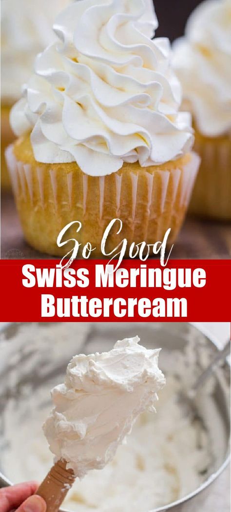 Swiss meringue buttercream is supremely better in both flavor and texture than American buttercream. Once you try it, you will want to use it on all of your cakes, cupcakes, cookies, everything! It is silky, pipes beautifully, and is very stable. Dessert Trifles, Mousse Cheesecake, Pavlova Dessert, Italian Buttercream, Popular Dessert, Frosting Recipes Easy, Pudding Dessert, Cake Frosting Recipe, Cookies Bars