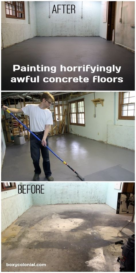 Painting Basement Floors, Basement Floors, Concrete Stain Patio, Basement Decoration, Cement Patio, Concrete Patios, Basement Floor, Porch Colors, Basement Ceiling