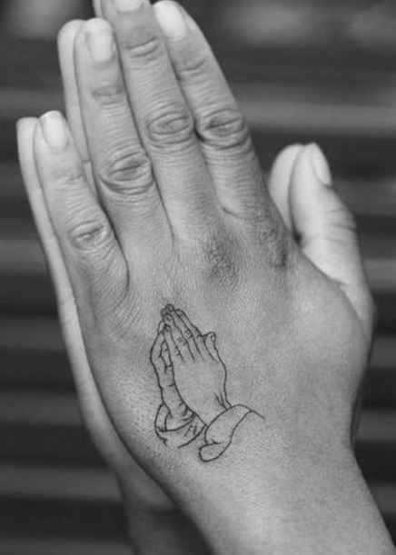 For Hand Tattoo, Praying Hands Tattoos, Hand Tattoo Ideas For Men, Jesus Hand Tattoo, Prayer Hands Tattoo, Hand Tattoo Design, Praying Hands Tattoo Design, People Praying, Emoji Tattoo