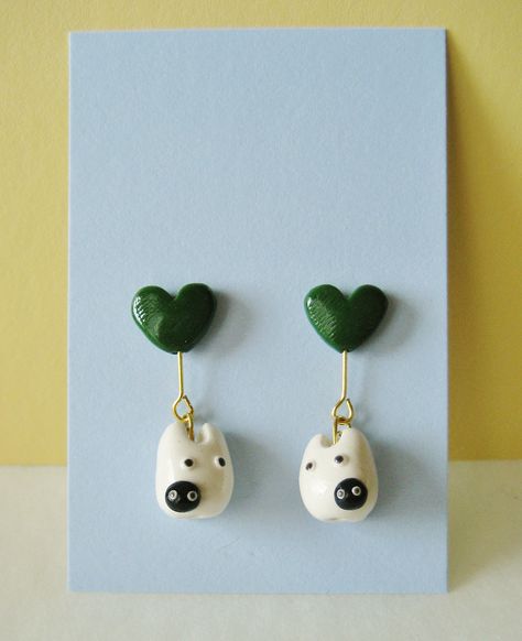 Totoro Earrings, White Totoro, Diy Resin Earrings, Soot Sprite, Clay Keychain, Wearable Art Jewelry, Independent Business, Polymer Clay Jewelry Diy, Cute Polymer Clay