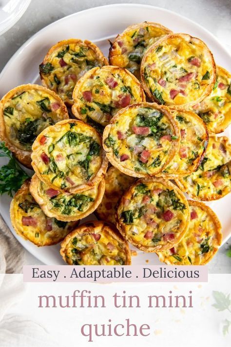 Muffin Tin Quiche, Quiche Bites, Mini Quiche Recipes, Quiche Muffins, Best Brunch Recipes, Quiche Recipes Easy, Mini Quiches, Muffin Tin Recipes, Breakfast Bites