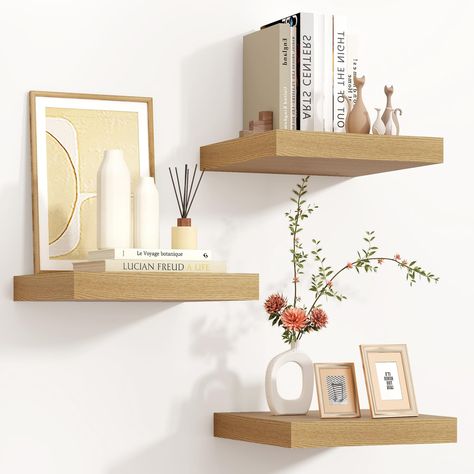 PRICES MAY VARY. INVISIBLE BRACKET SHELVES: Featuring an invisible bracket design, these wall mounted shelves appear to float seamlessly on your wall, creating a sleek and modern look that complements any decor. STURDY SUPPORT: Make the most of your wall space with our 12x12 inch floating shelves. At 1.3 inches thick, they offer sturdy support for your crafts, plants, and decorative pieces. Each shelf can hold up to 30 lbs, ensuring your items never sag or fall. MAXIMIZE SPACE: The small wall fl Small Decorative Shelves, Bathroom Decor Floating Shelves, Floating Shelves Girls Bedroom, Office Floating Shelves Above Desk, Floating Shelf Styling Living Room, Home Office Floating Shelves, Floating Shelves In Living Room, Bathroom Decor Shelves, Shelves Above Desk