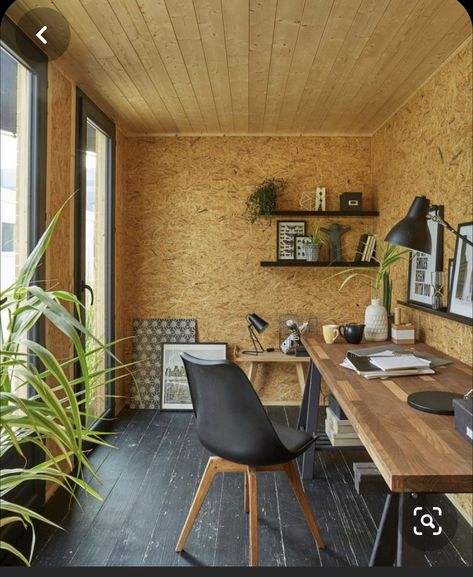 Shed Office Interior, Shed Office Ideas, Garden Office Ideas, Small Garden Office, Garden Office Shed, Summer House Interiors, Cabin Office, Office Shed, Shed Office