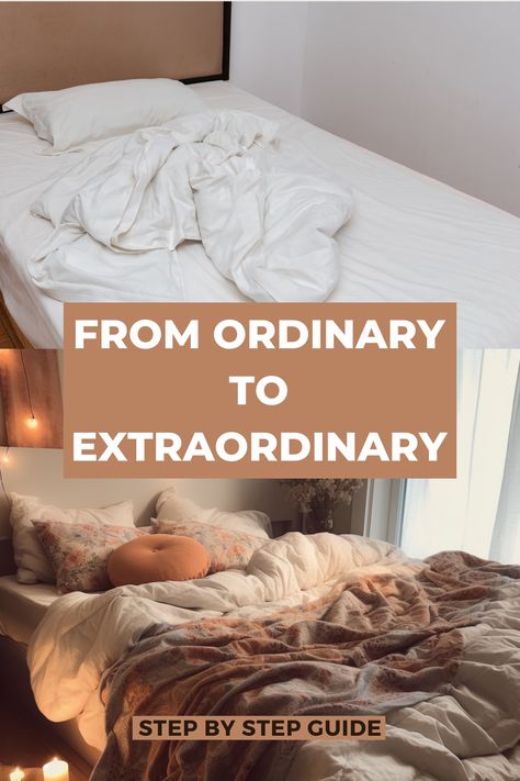 In this article, I walk you through 12 expert steps to transform your bed into a cozy heaven. From selecting the right bedding to adding stylish accents, you'll learn how to make your bed like a pro. Click the link to read more! #HomeDecorIdeas #bedmaking #HomeDecorTips #BedroomIdeas #BedroomMakeover #HomeStyling #CozyBedroom #DreamBedroom #BedroomDesign #HomeInteriors #BedroomInspo #BedroomDecorating #BedroomGoals #BedroomVibes #HomeImprovement #BedroomInspiration #InteriorDesignIdeas How To Make Bed Cozy, Unmade Bed Aesthetic, How To Make Your Bed, How To Make A Cozy Bed, How To Make Bedroom Cozy, How To Make A Bed, Cozy Bed Ideas, Granola Life, Bed Inspiration