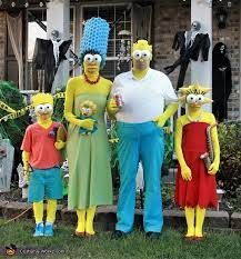 Lisa Simpson Costume, Bart Simpson Costume, Thrift Store Halloween Costume, Simpson Costume, Simpsons Costumes, Family Themed Halloween Costumes, Simpsons Halloween, The Simpsons Family, Prom Posters