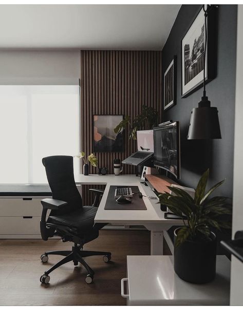 Mens Office Aesthetic, Home Music Rooms, Boys Room Design, Home Library Design, Coffee Bar Home, Small Home Office, Office Room, Office Setup, Home Office Setup