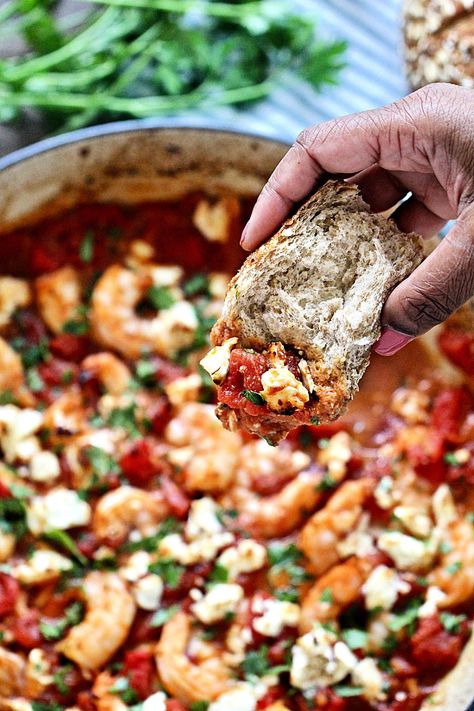 Greek Shrimp With Tomatoes And Feta, Shrimp Saganaki With Feta, Shrimp Santorini, Saganaki Shrimp, Shrimp Saganaki Recipe, Feta Shrimp, Shrimp With Feta, Shrimp Saganaki, Crock Pot Shrimp