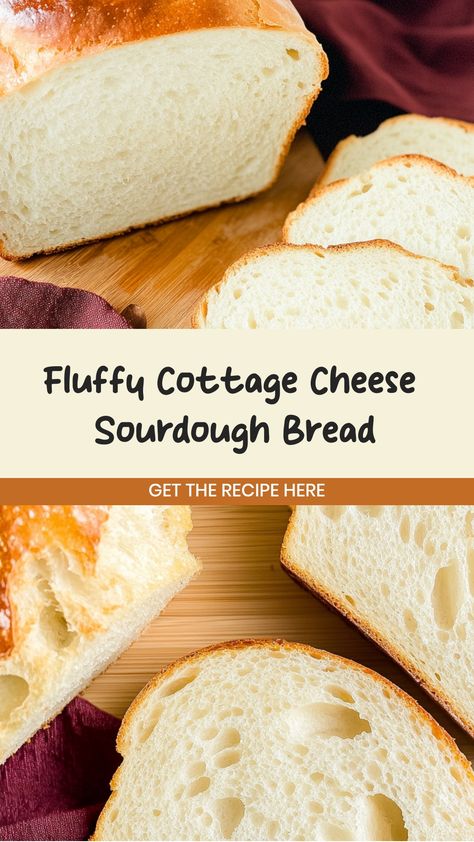 Indulge in the goodness of homemade sourdough bread with a twist by adding creamy cottage cheese to the mix. Elevate your bread-making game with this unique recipe that promises a delightful blend of flavors and textures. Whether you're a seasoned baker or just starting out, this cottage cheese sourdough bread is sure to impress your taste buds and bring warmth to your kitchen. Give it a try and let the heavenly aroma fill your home!  Ingredients 185 g cottage cheese (¾ cup) 185 g egg whites (¾ Cottage Cheese Hawaiian Rolls, Cottage Cheese Recipes For People Who Hate Cottage Cheese, Cottage Cheese Sourdough, Keto Bread With Cottage Cheese, Cottage Cheese In Soup, Cottage Cheese Scones, Cottage Cheese Mix Ins, Blended Cottage Cheese Recipes, Cheese Sourdough Bread