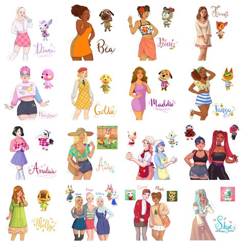 Cartoon Characters As Humans, Animal Crossing Funny, Animal Crossing Fan Art, Ac New Leaf, Animal Crossing Memes, Animal Crossing Characters, Animal Crossing Villagers, Human Drawing, As Humans