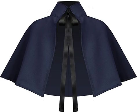 Amazon.com: Victorian Gothic Renaissance Medieval Lolita Steampunk Collar Capelet Women's Short Cape Cloak (Olive Army Green) : Clothing, Shoes & Jewelry Cape Drawing, Victorian Capelet, Shoulder Cloak, Victorian Cloak, Short Cloak, Cloak Black, Witch Clothing, Victorian Cape, Cape Collar