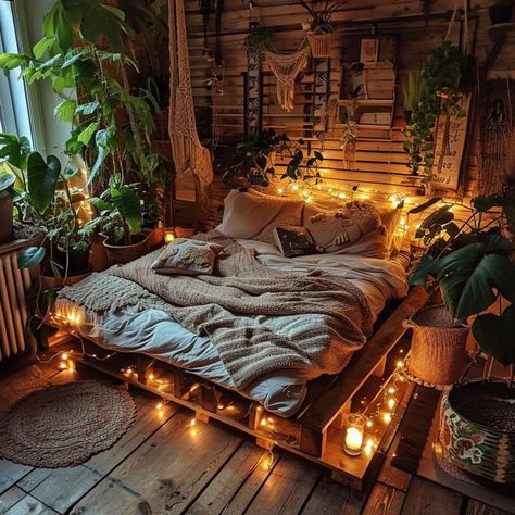 Viking Aesthetic Bedroom, Boho Forest Bedroom, Cozycore Bedroom, Artemis Bedroom, Repurpose Pallets, Easy Diy Ideas, Dream Bedroom Inspiration, Rustic Coffee Table, Room Redesign