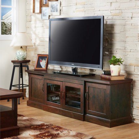 Free Shipping. Buy Furniture of America Margot 68.5" TV Stand in Vintage Walnut at Walmart.com Dark Wood Tv Stand, Walnut Tv Stand, Swivel Tv Stand, Glass Tv Stand, Wood Entertainment Center, Diy Tv Stand, Wooden Tv Stands, Wood Tv Stand, Cool Tv Stands