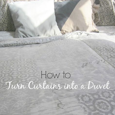 how to turn curtains into a duvet. What a cool idea to recycle some curtains into something else useful. #diy #curtains #duvet Upcycle Curtains, Duvet Ideas, Curtains Sewing, Canvas Drop Cloths, Sew Easy, Drop Cloth, My Bed, Diy Curtains, Sewing Gifts