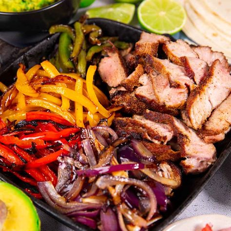 Pork Fajita with Guacamole Honey Pork, Green Capsicum, Fresh Tortillas, Fillet Steak, Marinated Pork, Spanish Onion, Pork Ribs, Tex Mex, Fajitas