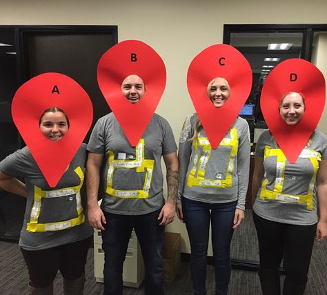 63 Group Costumes for Halloween - Best Squad Costume Ideas for Halloween Group Costumes For 4, Creative Group Costumes, 4 People Halloween Costumes, Funny Group Costumes, Team Halloween Costumes, Teen Halloween Party, Office Halloween Costumes, Costumes For Work, Halloween Costumes For Work