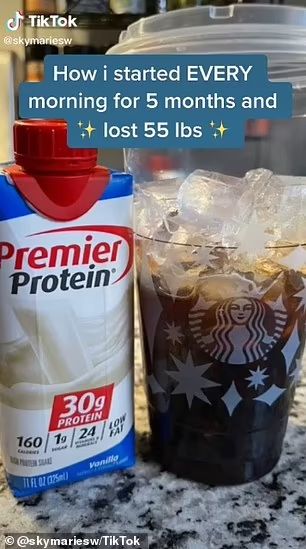 TikTok trend of 'proffee' - protein mixed with coffee - may be HARMFUL, experts warn | Daily Mail Online Protein Drink Recipes, Premier Protein Shakes, Coffee Protein Shake, Protein Shake Smoothie, Protein Mix, Protein Coffee, Premier Protein, Starbucks Drinks Recipes, Keto Drink