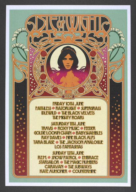 Isle of Wight Festival 2005 | John Giddings | V&A Explore The Collections Ray Davies, Isle Of Wight Festival, Snow Patrol, Roxy Music, Event Poster, Isle Of Wight, Good Friday, Victoria And Albert Museum, Black Velvet