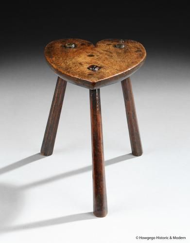 18th century fruitwood three legged stool Lucy Johnson 3 Leg Stool, 3 Legged Stool, Three Legged Stool, Milking Stool, Love Token, Wood Stool, European Furniture, Country Furniture, Stool Chair