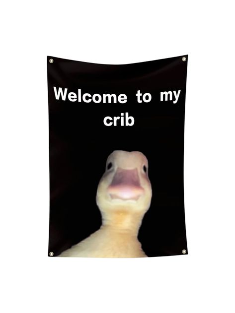 1PC "Welcome To My Crib" Flag 2x3 Feet Funny Flags For Room Durable Man Cave Wall Flag With Brass Grommets For College Dorm Room Decor, Outdoor, PartiesI discovered amazing products on SHEIN.com, come check them out! Cool Flags For Room, Funny Flags For Room, Funny Bedroom Signs, Funny Room Decor, Flags For Room, Cute Tapestry, Tapestry Funny, Welcome To My Crib, College Living Rooms