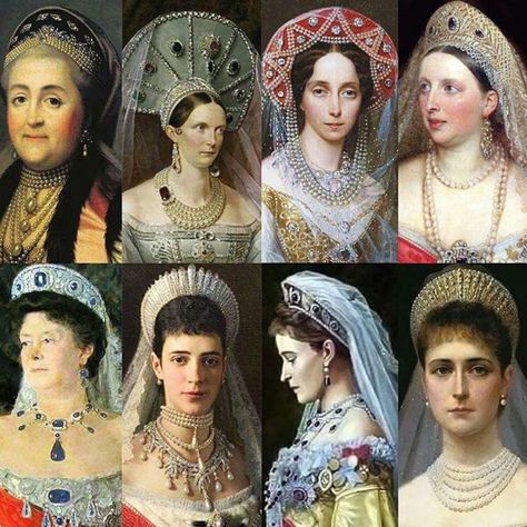 Ladies of the romanov house wearing kokoshniks. Empress Alexandra Feodorovna, Maria Pavlovna, Empress Alexandra, Anastasia Romanov, Maria Feodorovna, House Of Romanov, Alexandra Feodorovna, Romanov Dynasty, Tsar Nicholas Ii