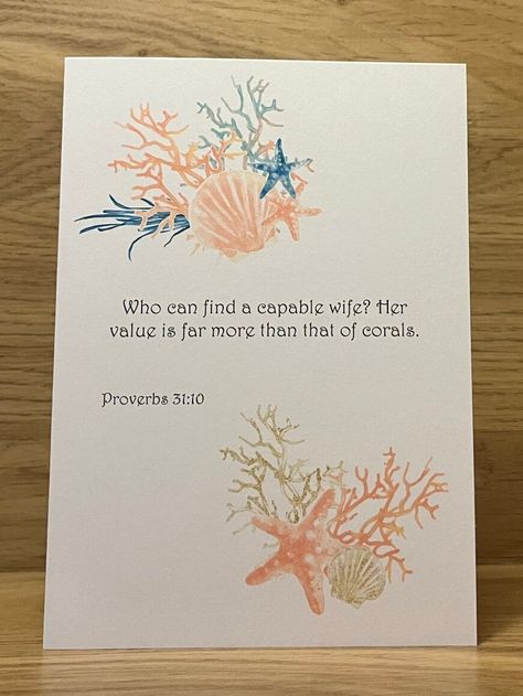 "Sweet JW 5\" x 7\" cards to show appreciation for our hardworking sisters in the congregation- ideal for elder's wives, pioneers, circuit overseer's wives etc. \"Who can find a capable wife? Her value is far more than that of corals.\" Proverbs 31:10.  Multipack sizes available - the more you buy, there you save!  Blank inside for your own message. Comes with envelope and in a clear sealed card bag. I have many more cards and gifts in my store for Jehovah's Witnesses. You can take a look at the Capable Wife Jw, Proverbs 31 10, Flower Gift Ideas, Appreciation Cards, Show Appreciation, Jehovah's Witnesses, Proverbs 31, Card Bag, Blank Greeting Cards